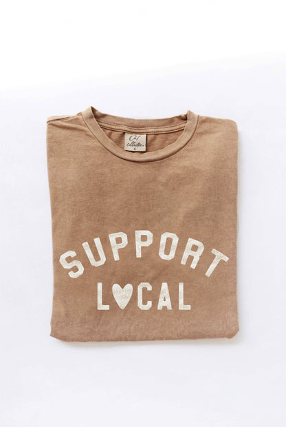 SUPPORT LOCAL Mineral Washed Graphic Top