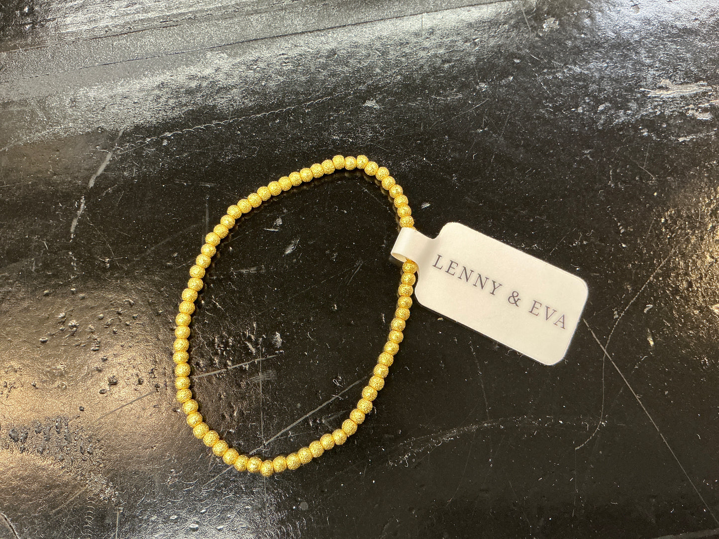 Gold Plated 3MM Textured Beaded Bracelet