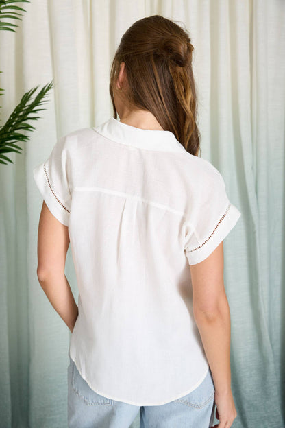 The Leslie Collared V-neck Summer Top (S-L)