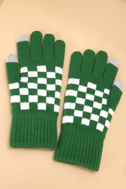 SALE!!! CHECKER WOOL TOUCH SCREEN  WINTER GLOVES