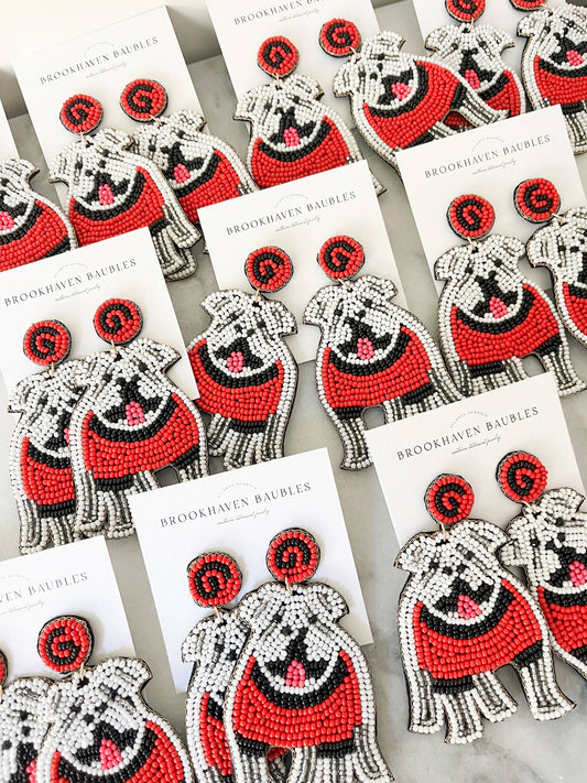 Bulldog beaded earrings