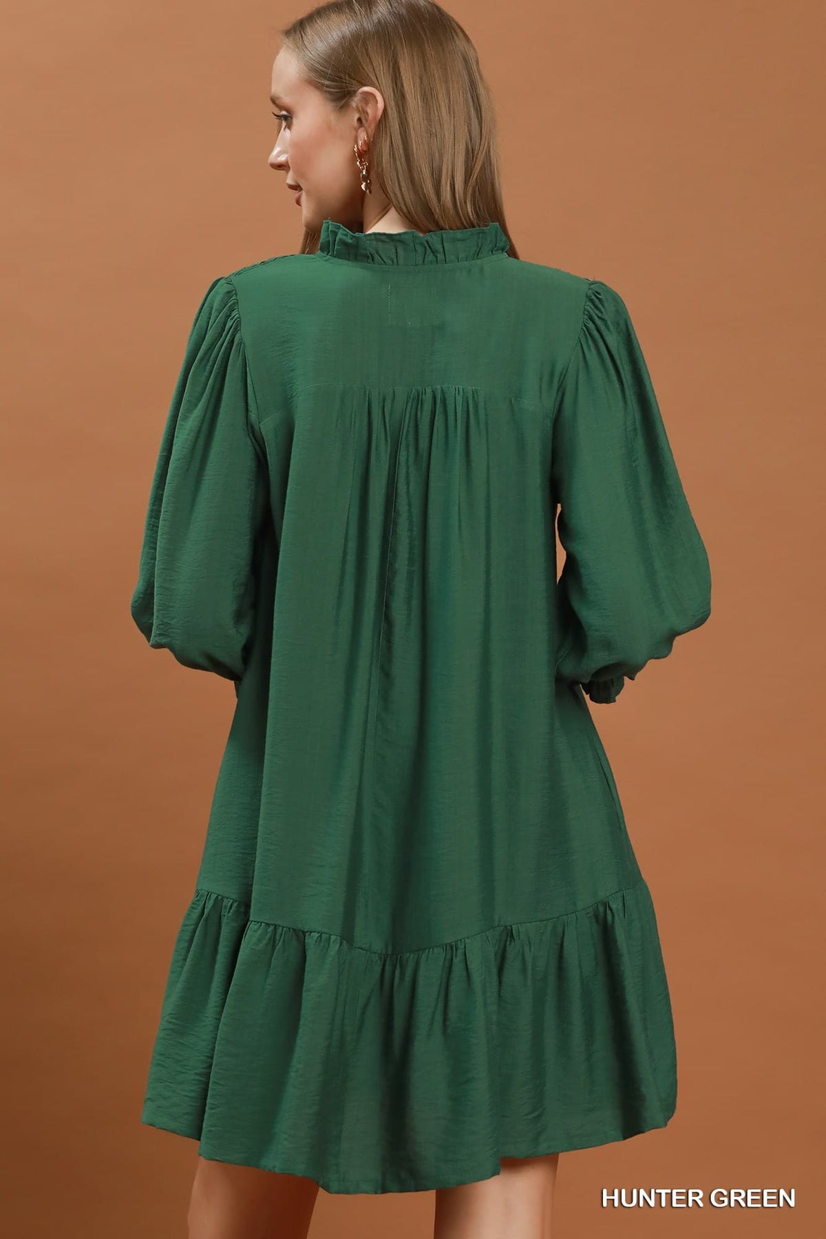 Smocked Ruffle Detail Tiered Mini Dress