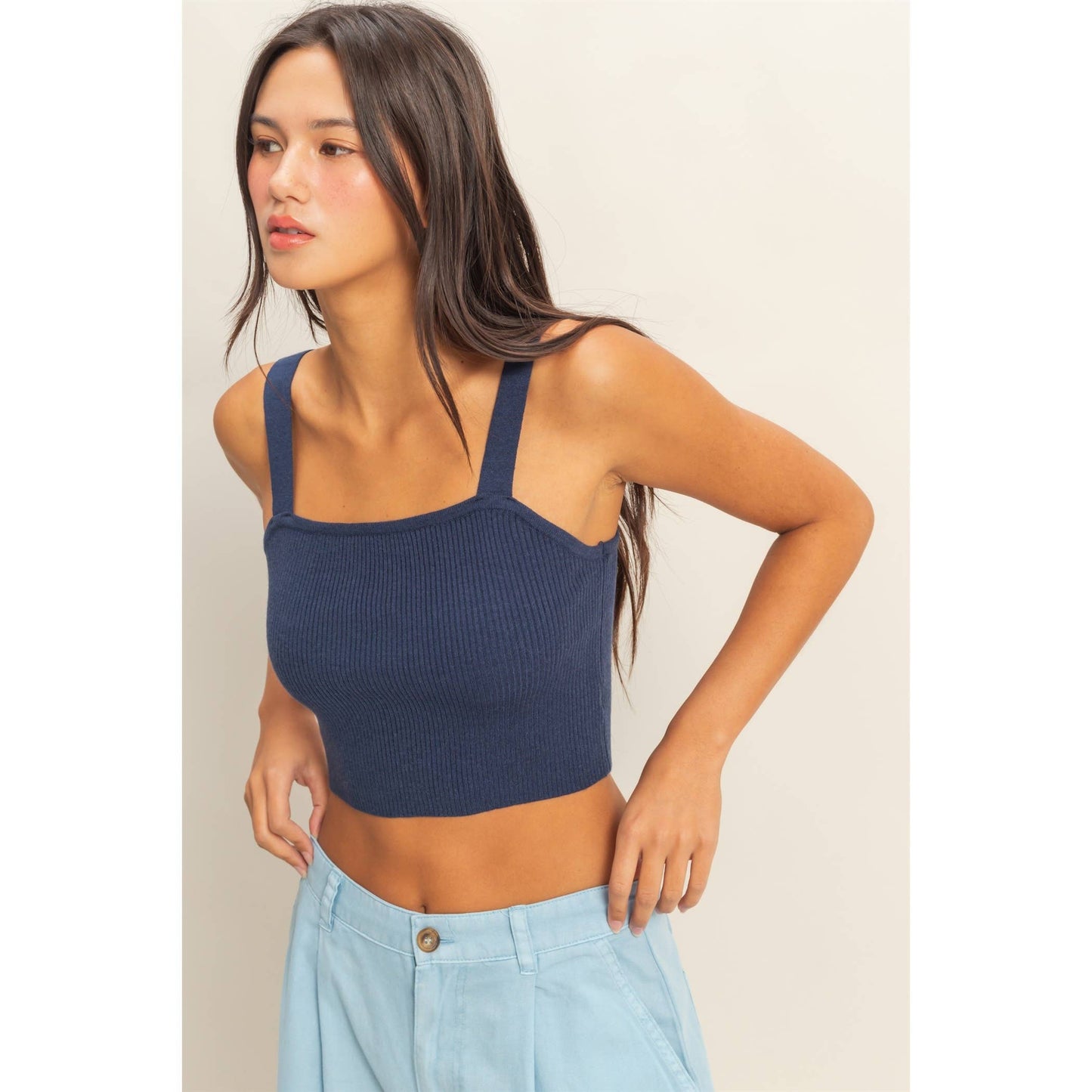 Ribbed Cropped Tank Top- 2 Colors (S-L)