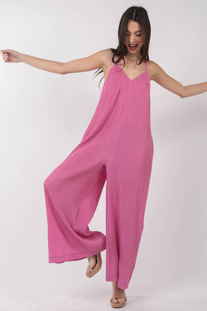 The Janie Pleated Wide Leg Jumpsuit w/ Pockets (S-L)(3 Colors)