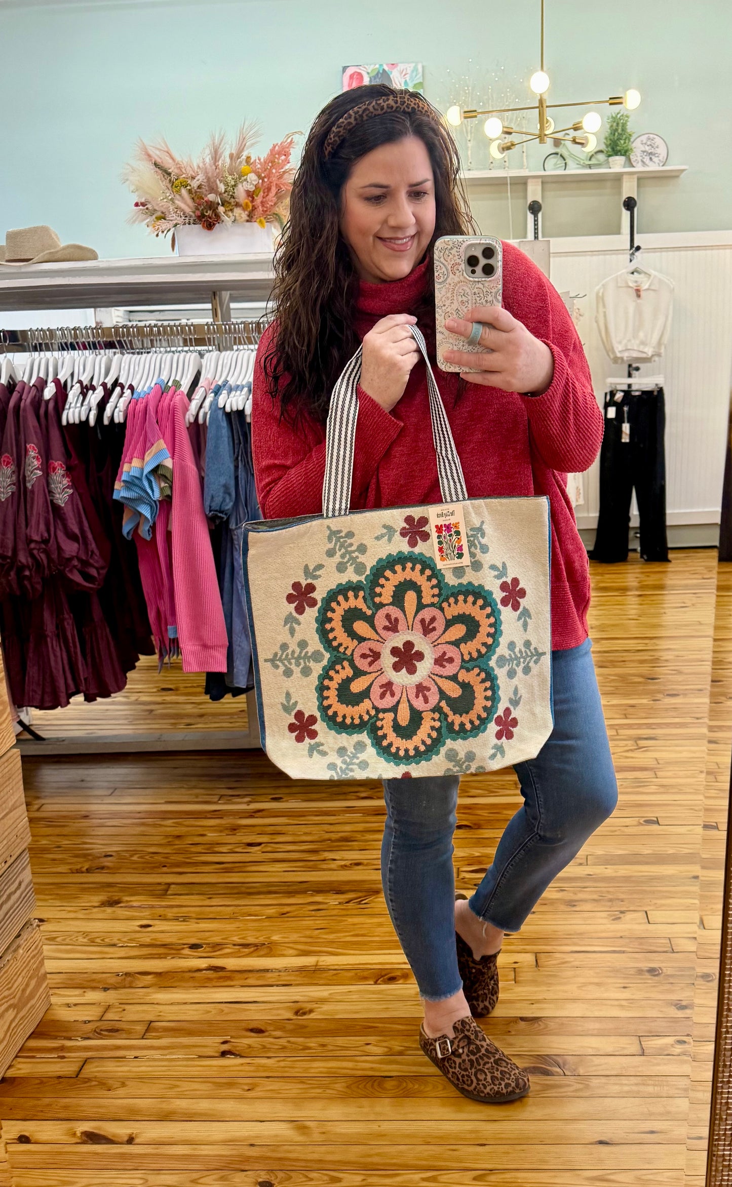 Retro🪷Embroidered Shoulder Tote Bag (2 Colors)