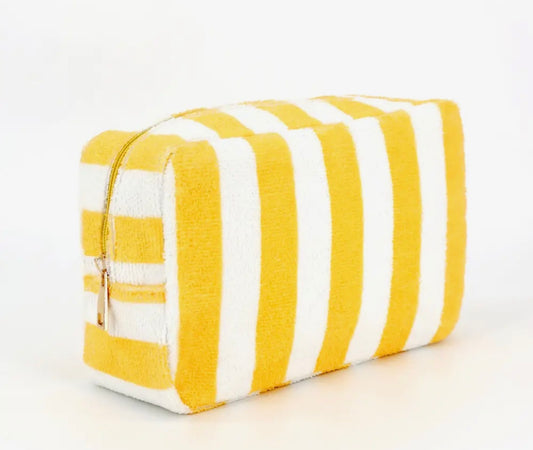 Striped Terry Cloth Cosmetic Bags