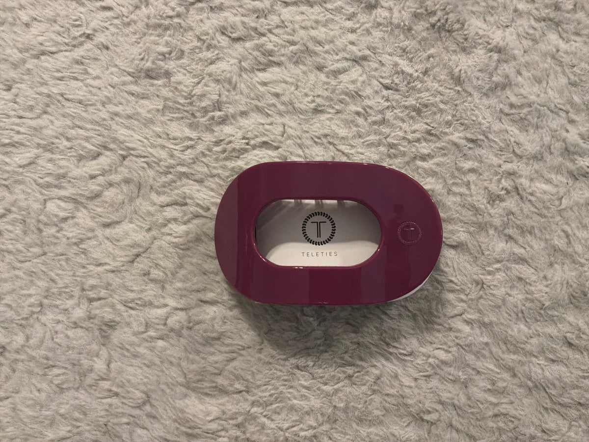 Flat Round Hair Clip-Mulberry-Large