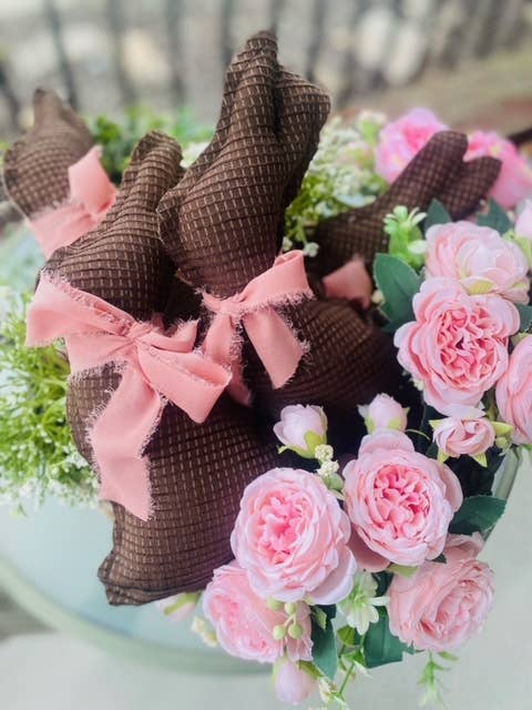 SALE!!!! Handmade Vintage Linen “Chocolate” Bunnies🐰 – Easter Rabbit