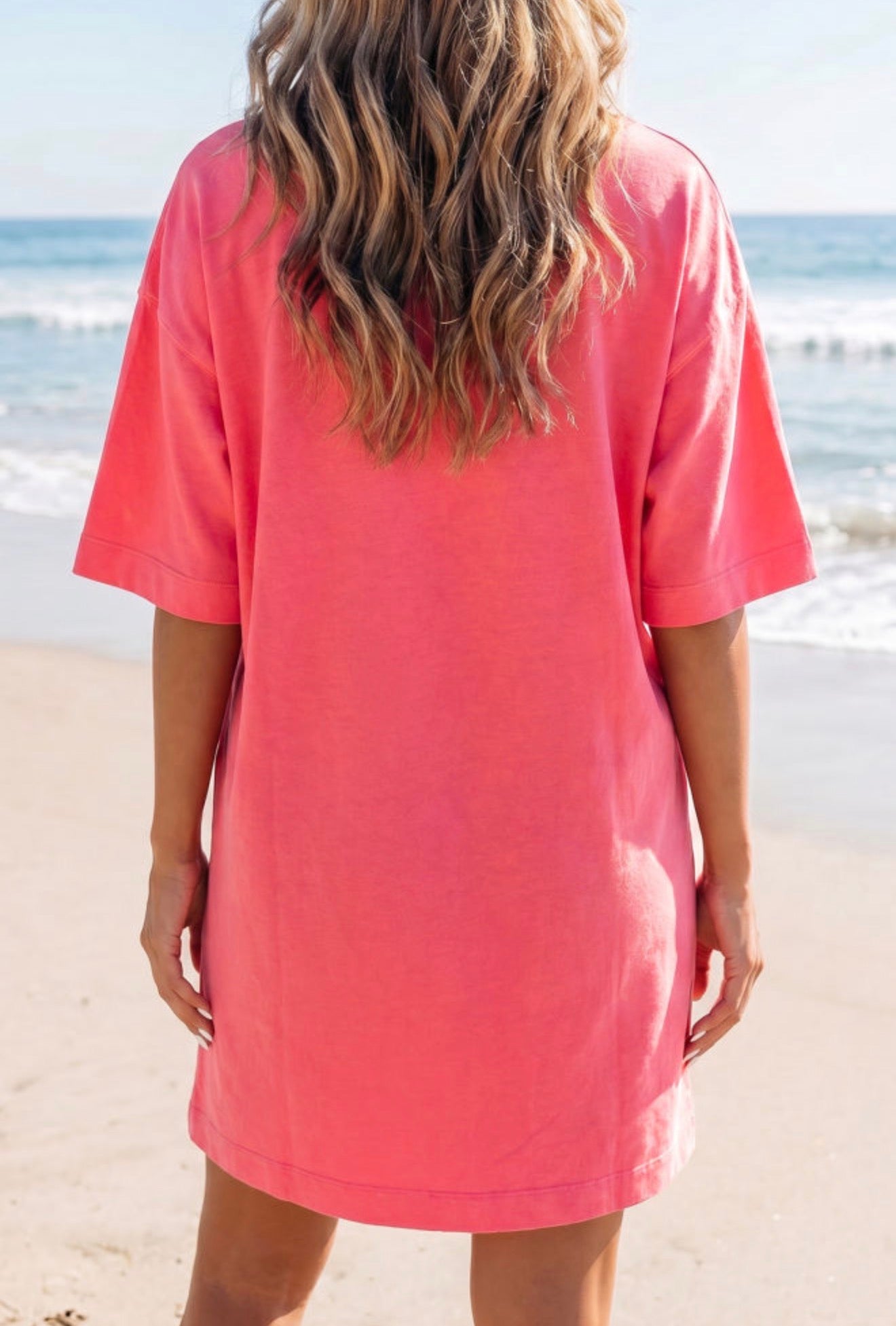 Coral T-Shirt Dress