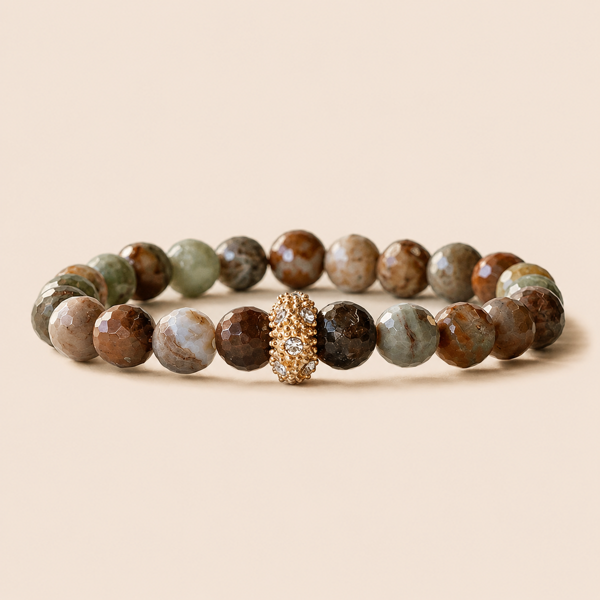 Gemstone Bracelet-8mm-Ocean Agate