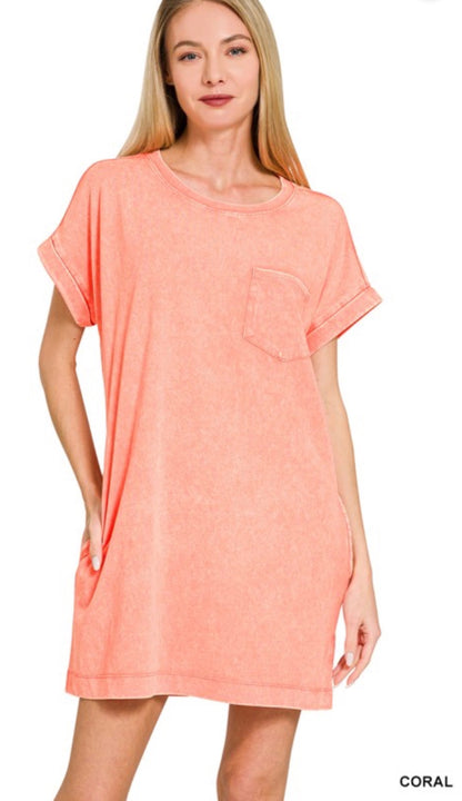 Cotton Washed T-Shirt Dress