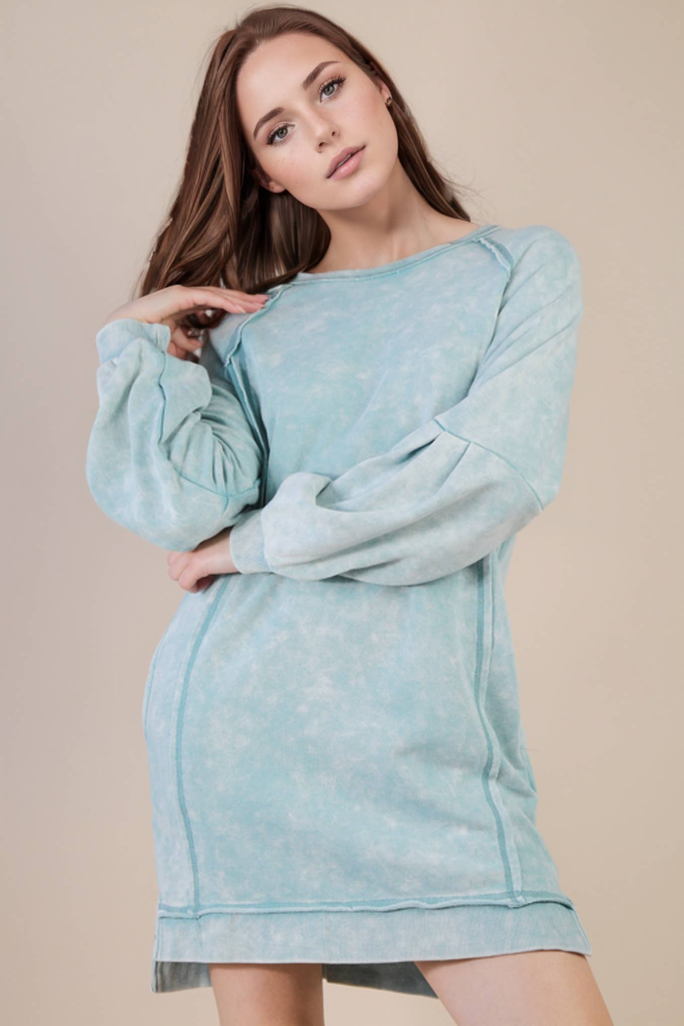 SALE! The Lindie Mineral Washed Casual Mini Dress (S-L)(2 Colors)