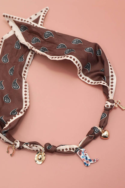 SCARF CHARM NECKLACE-BOOT HAT CROSS HORSESHOE