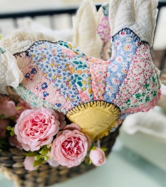 SALE!!! Vintage Fabric Easter Bunny🐇🐰made from upcycled quilts