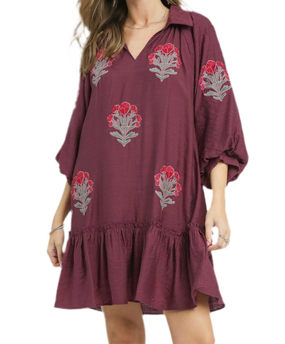 SALE! Embroidered Emmalee Dress (S-2X)(2 Colors)