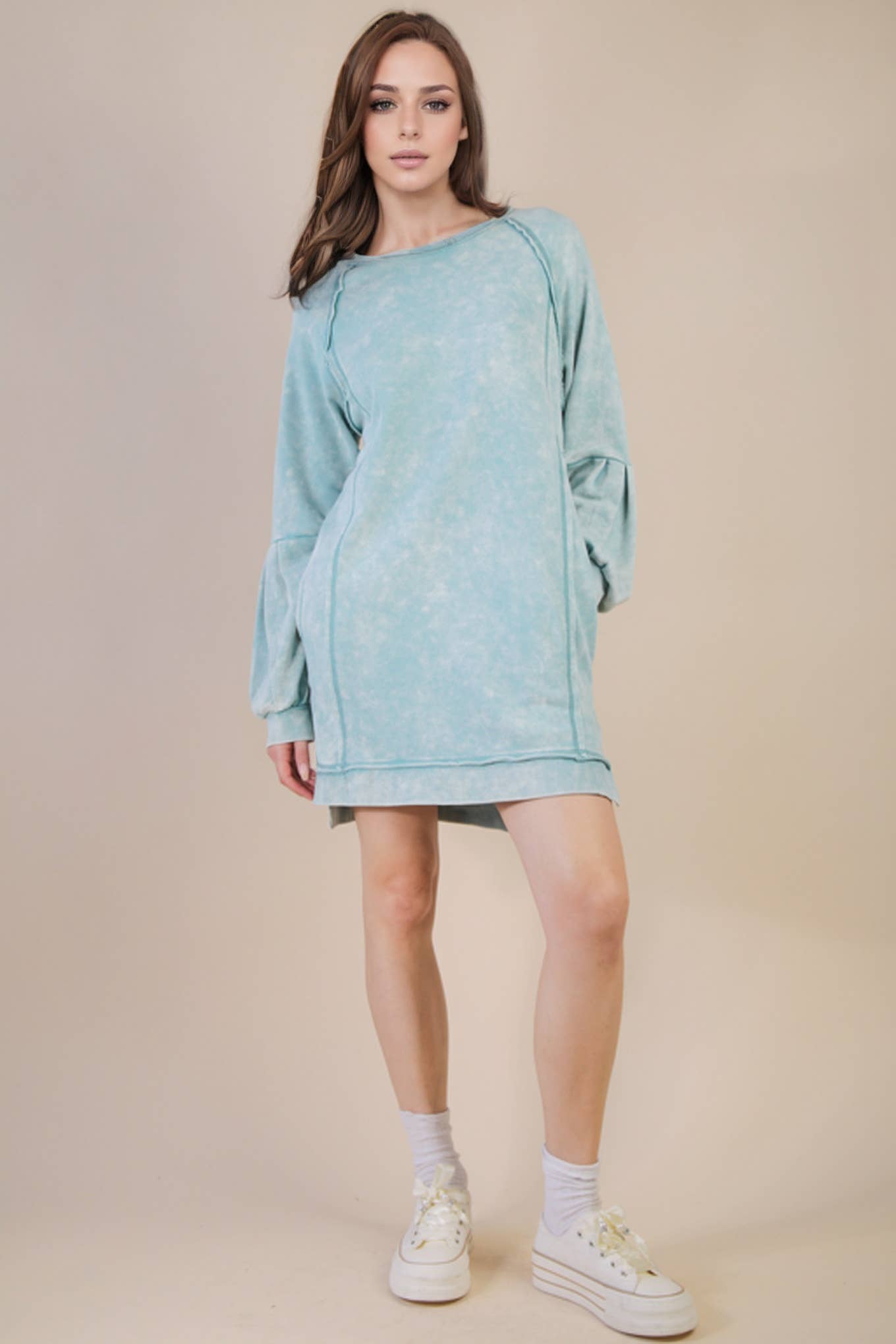 SALE! The Lindie Mineral Washed Casual Mini Dress (S-L)(2 Colors)