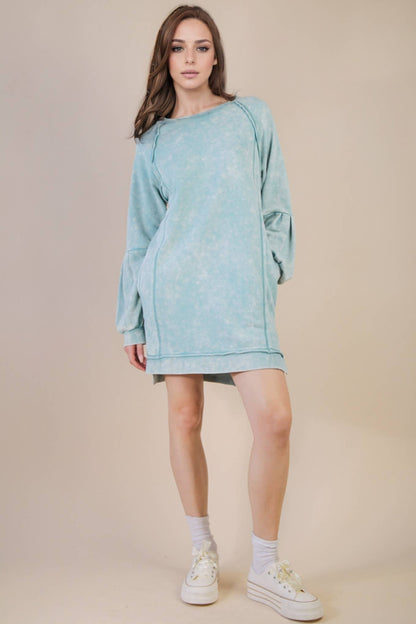 SALE! The Lindie Mineral Washed Casual Mini Dress (S-L)(2 Colors)