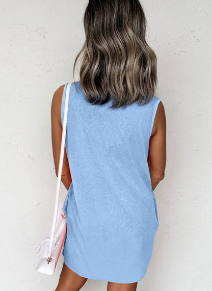 Blue Mineral Washed Tank Dress