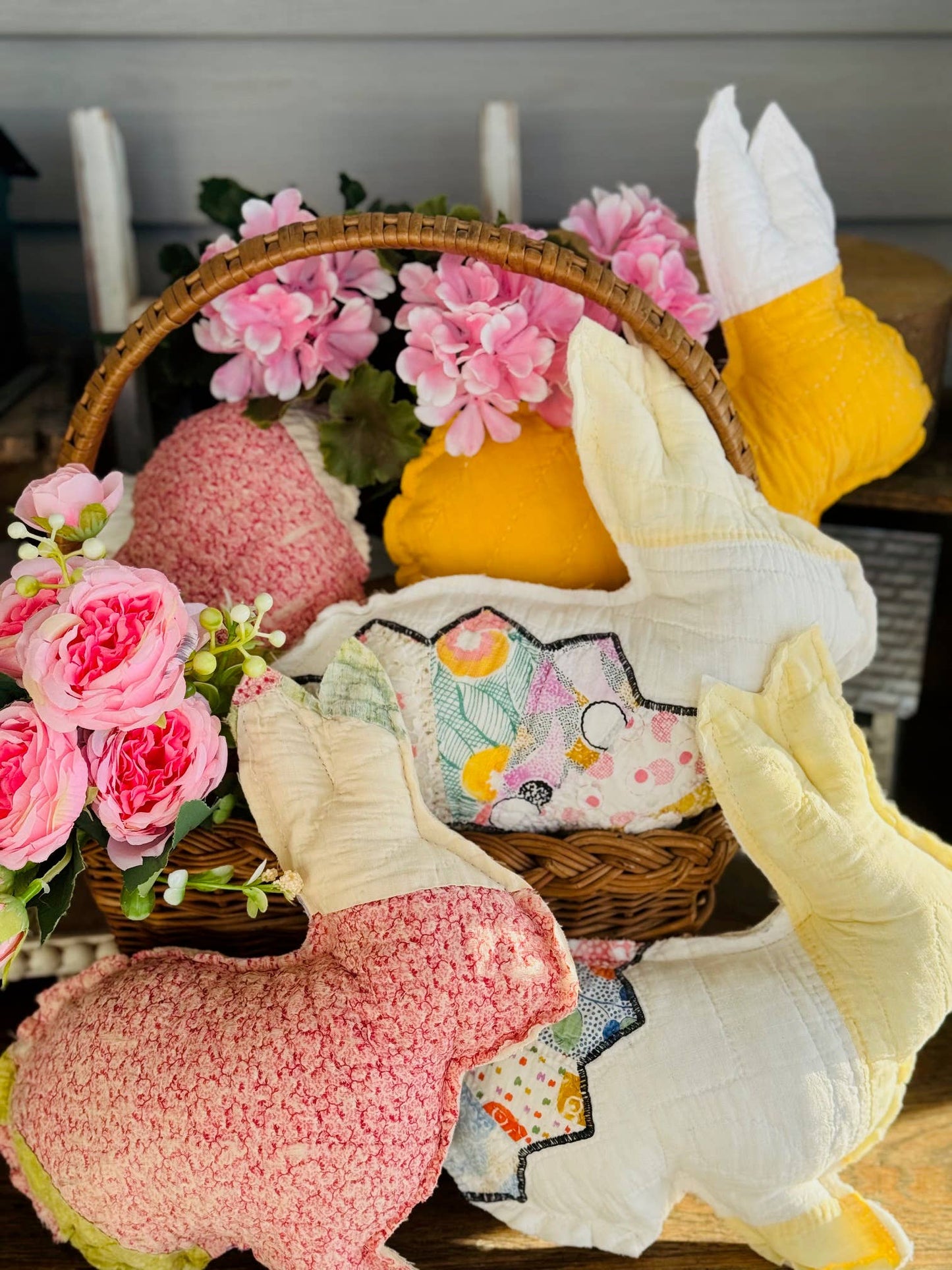 SALE!!! Vintage Fabric Easter Bunny🐇🐰made from upcycled quilts