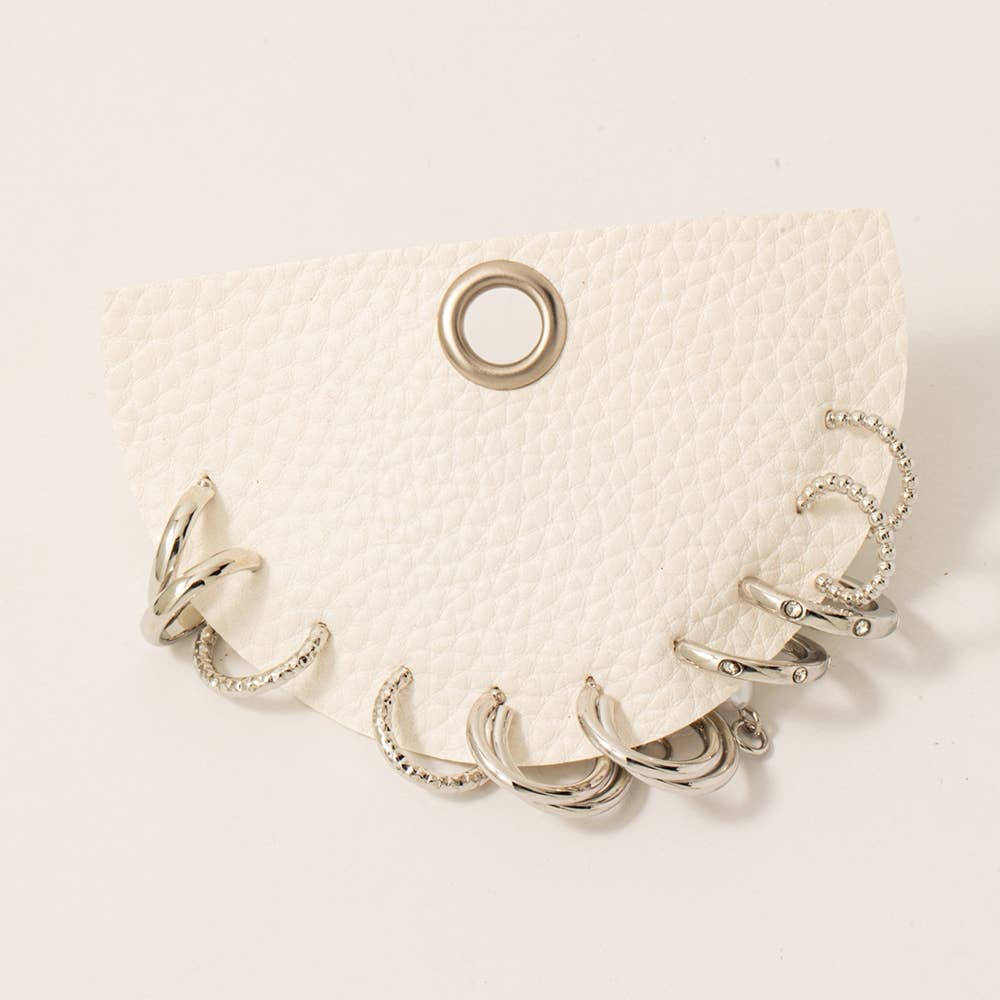 Mixed Metallic Hoop Earrings Set(Gold and Silver)