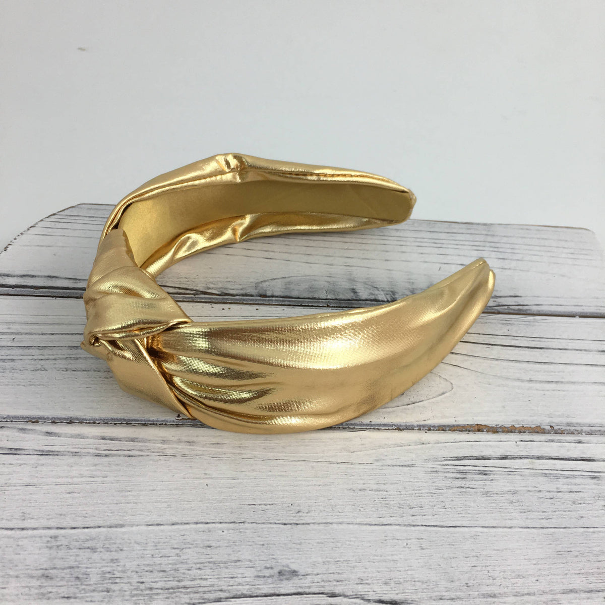 Metallic gold knot headband 