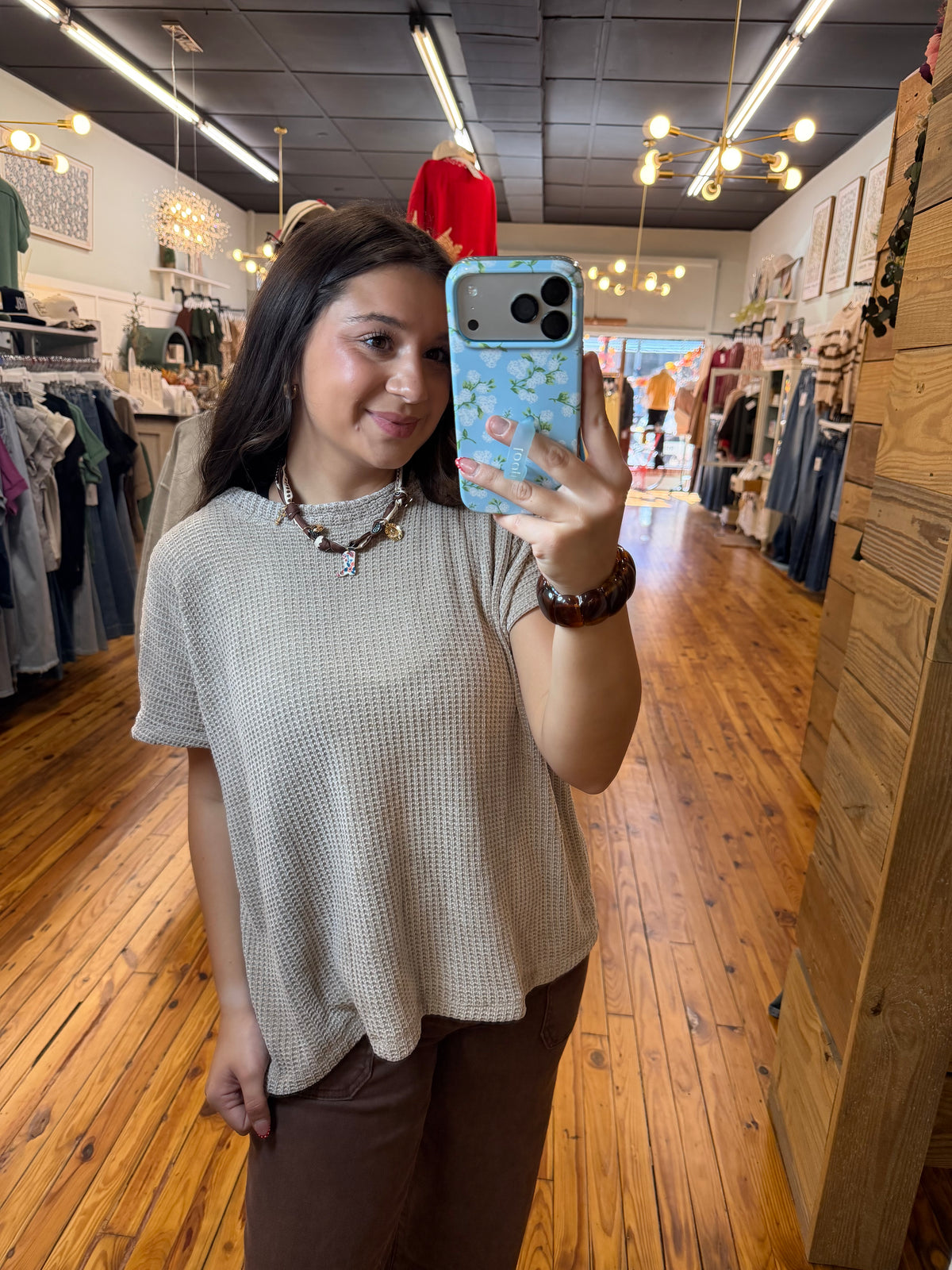 Chenille Waffle Cap Sleeve Sweater