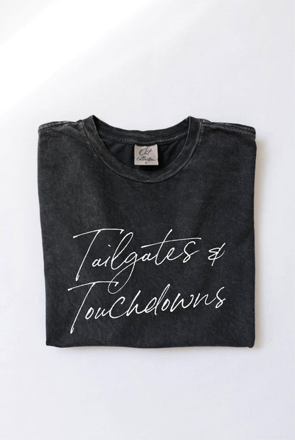 TAILGATES AND TOUCHDOWNS  Mineral Washed Graphic Top