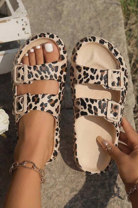 Retro Leopard🐆Double Buckle Comfy Sandals(6-10)