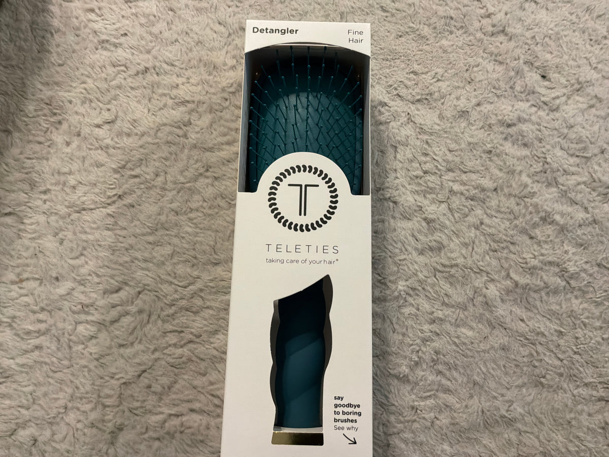 Detangler Hairbrush- Fine hair- Teal with it