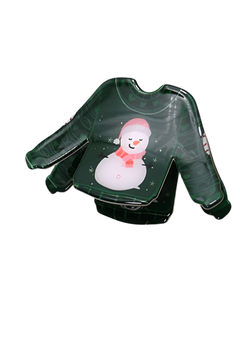 SALE! CHRISTMAS SWEATER HAIR CLAW CLIP: Green