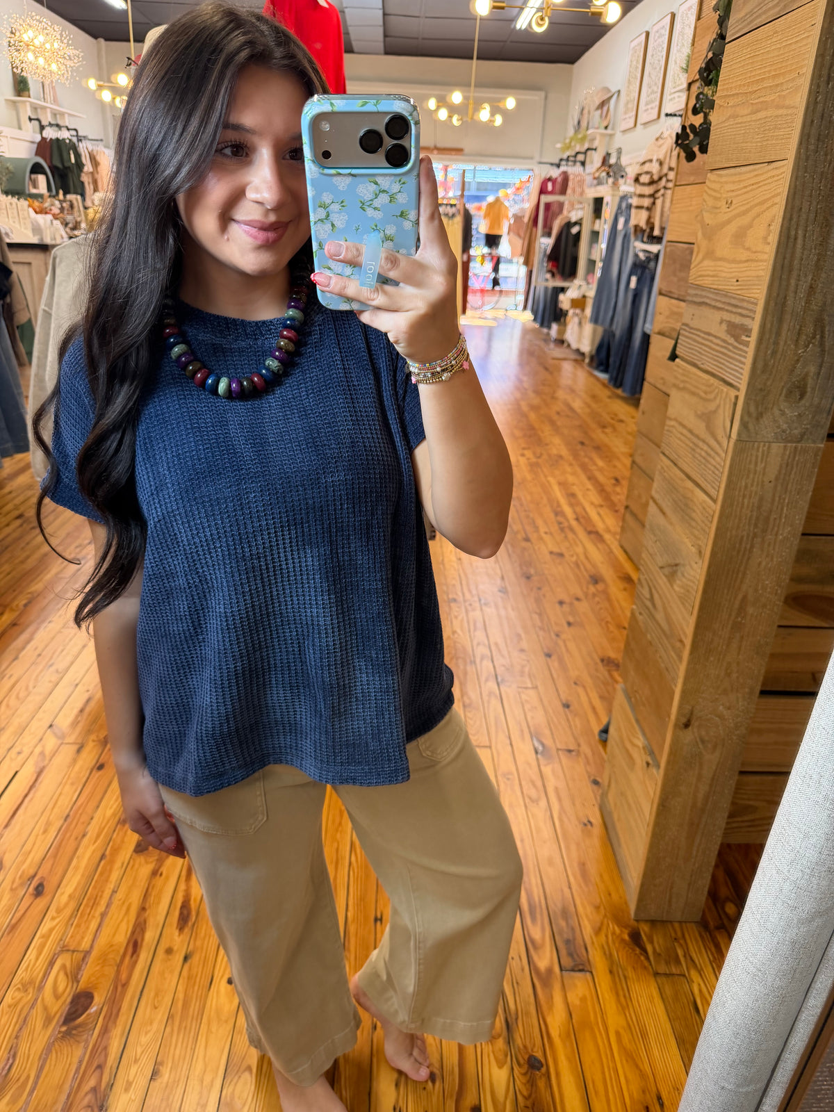 Chenille Waffle Cap Sleeve Sweater