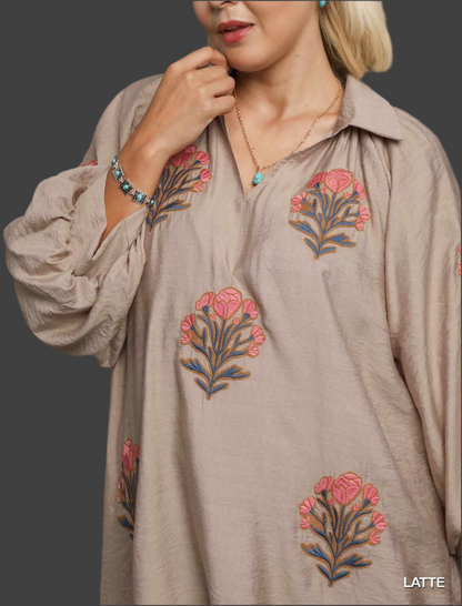 SALE! Embroidered Emmalee Dress (S-2X)(2 Colors)