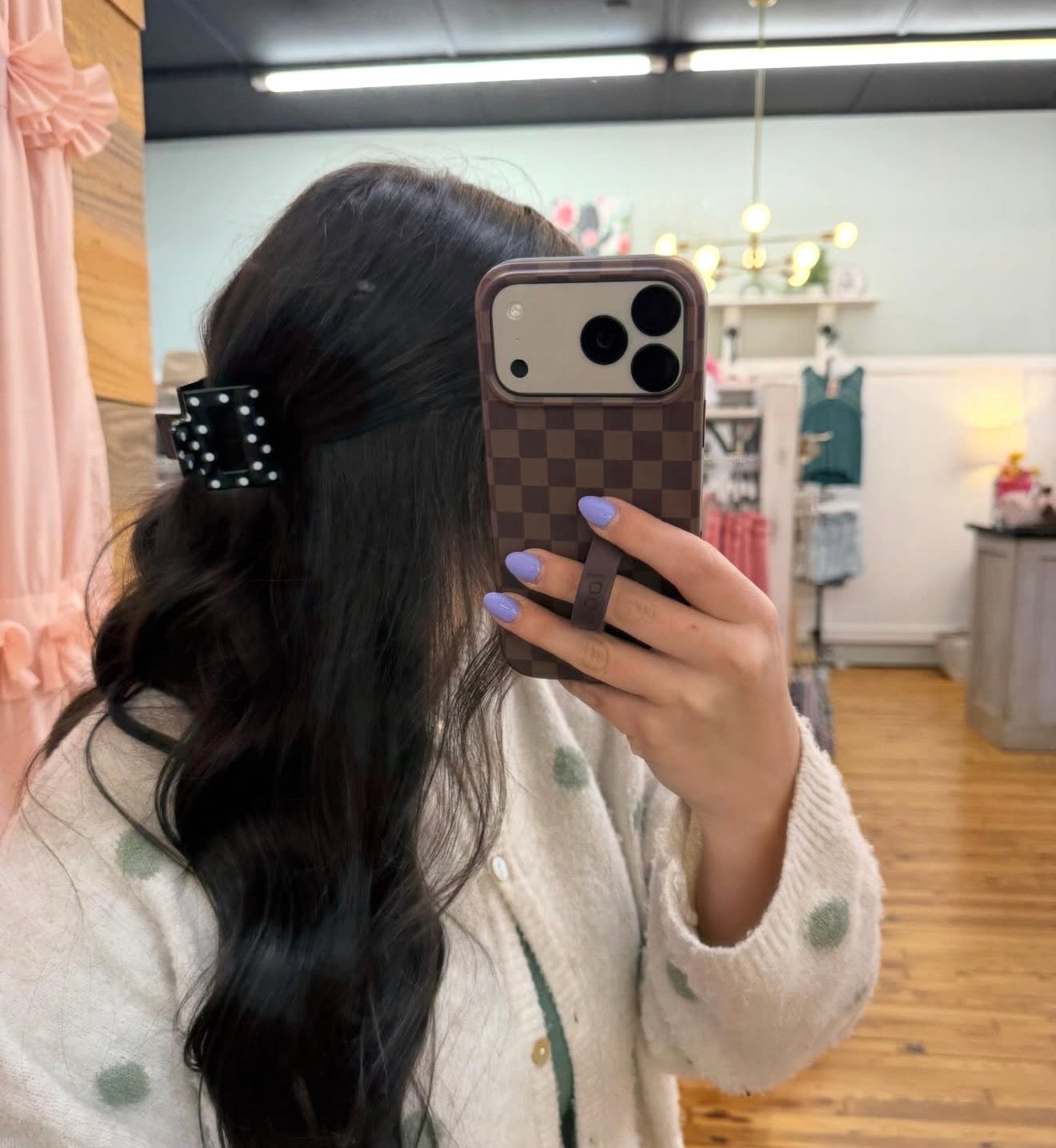 Classic Polka Dot⚫️ Square Claw Clip