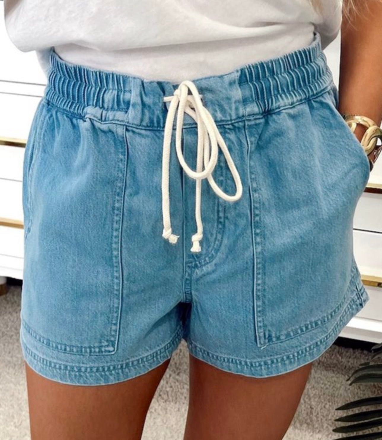 Beau Blue Drawstring Shorts