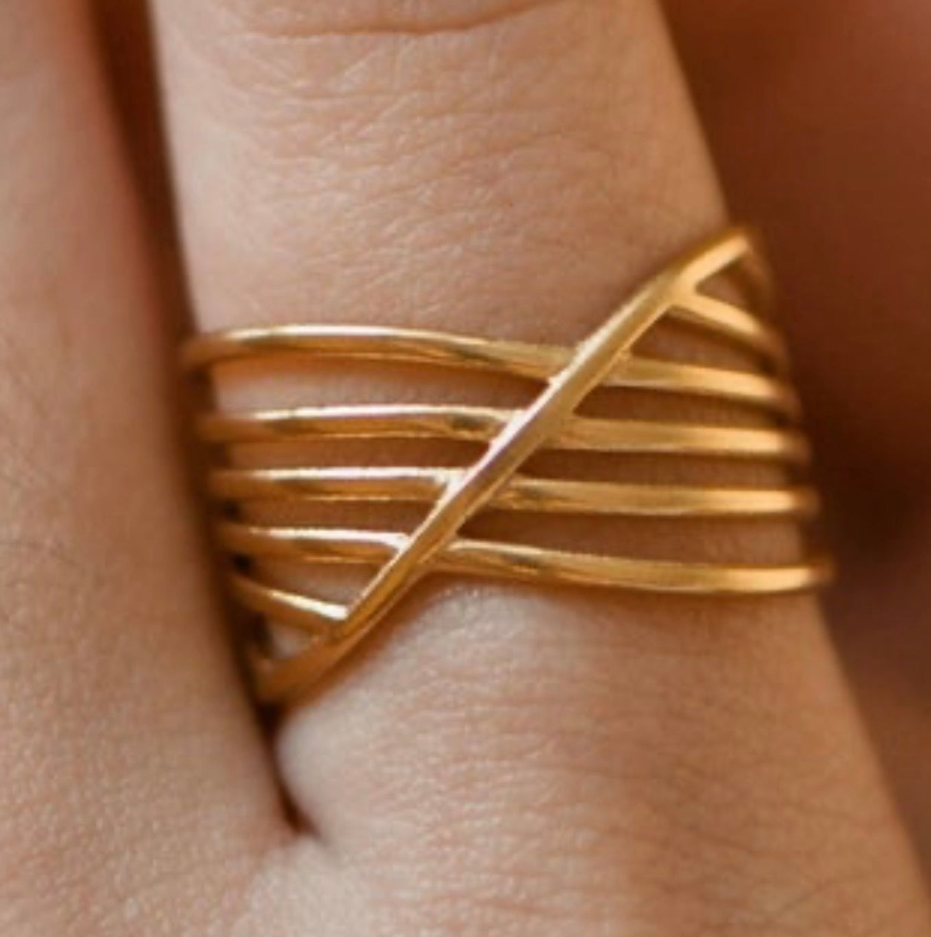 18K Gold Plated Waterproof Stainless Steel Ring