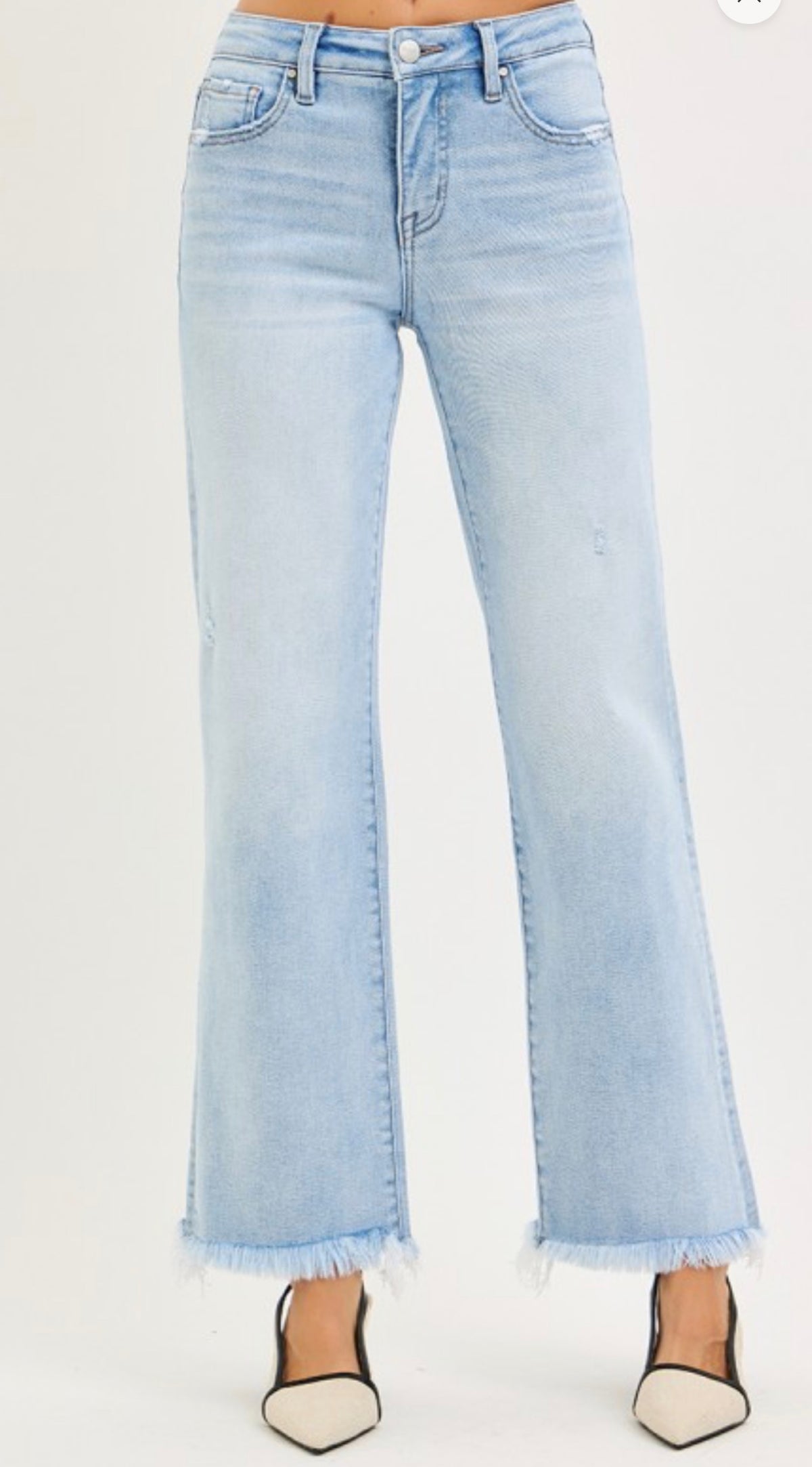Tummy Control Midrise Ankle Straight Frey Hem