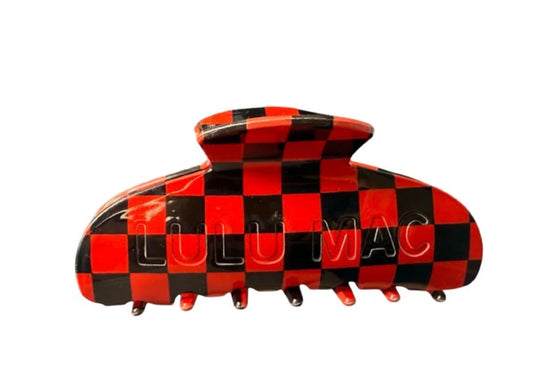 Red/Black Checkered Hair Clip
