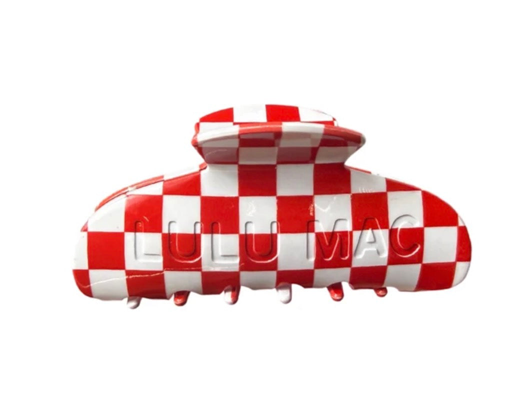 Red/White Checkered Hair Clip