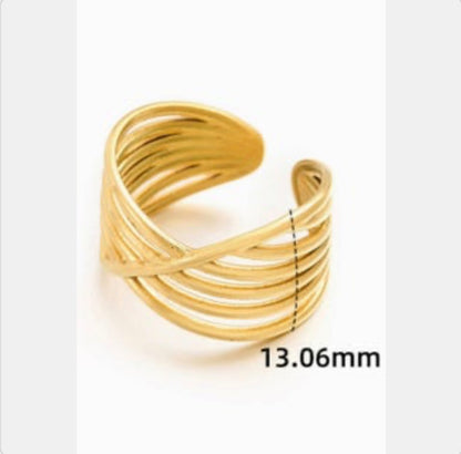 18K Gold Plated Waterproof Stainless Steel Ring