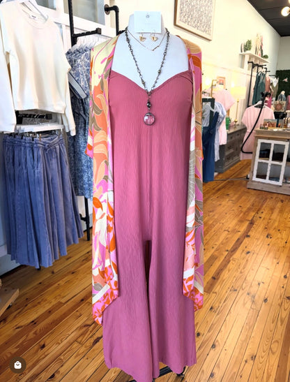 Coral Petals Viscose Kimono (OSFA)(Runs Roomy)