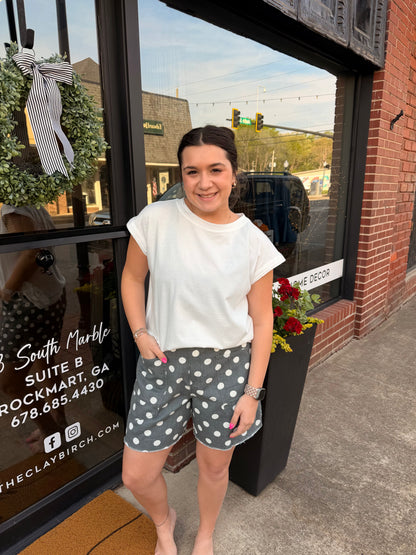 Polka-dot Drawstring Shorts (S-L)