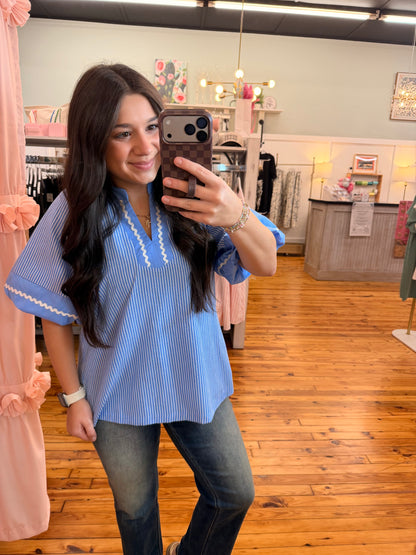 The LeAnna Striped Woven Blouse (S-L)