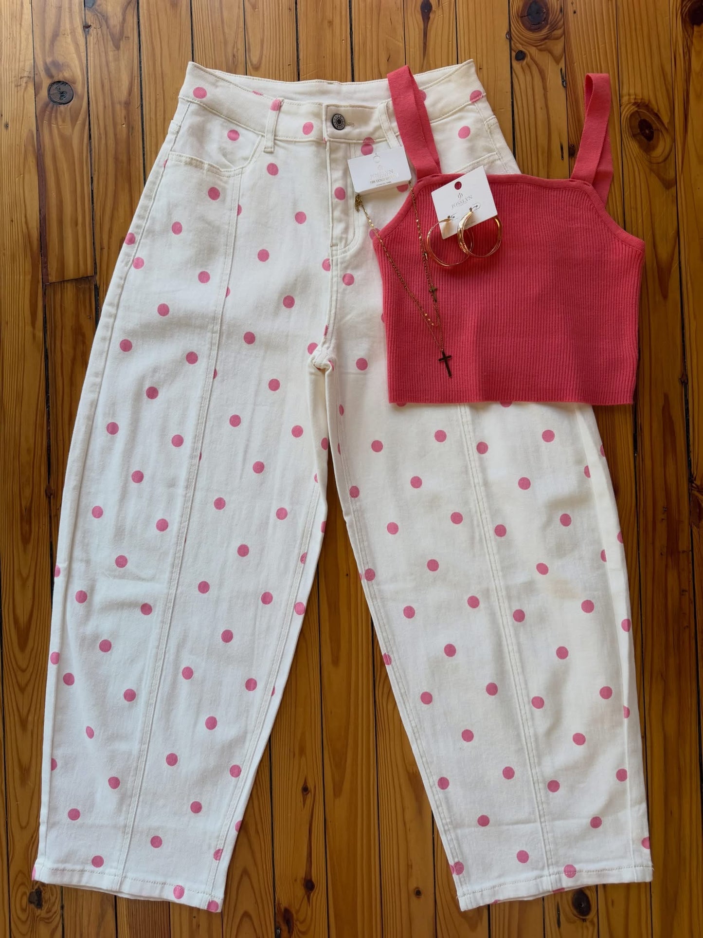 Polka Dot🩷Barrel Jeans (4-16)