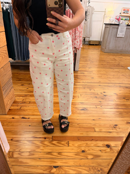 Polka Dot🩷Barrel Jeans (4-16)