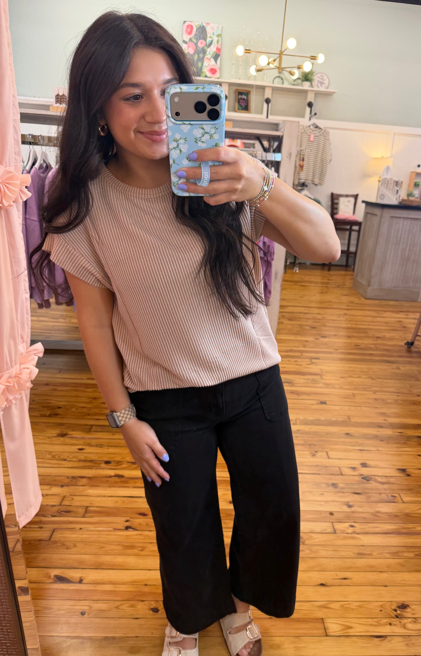 Khaki Twisted Rib Top