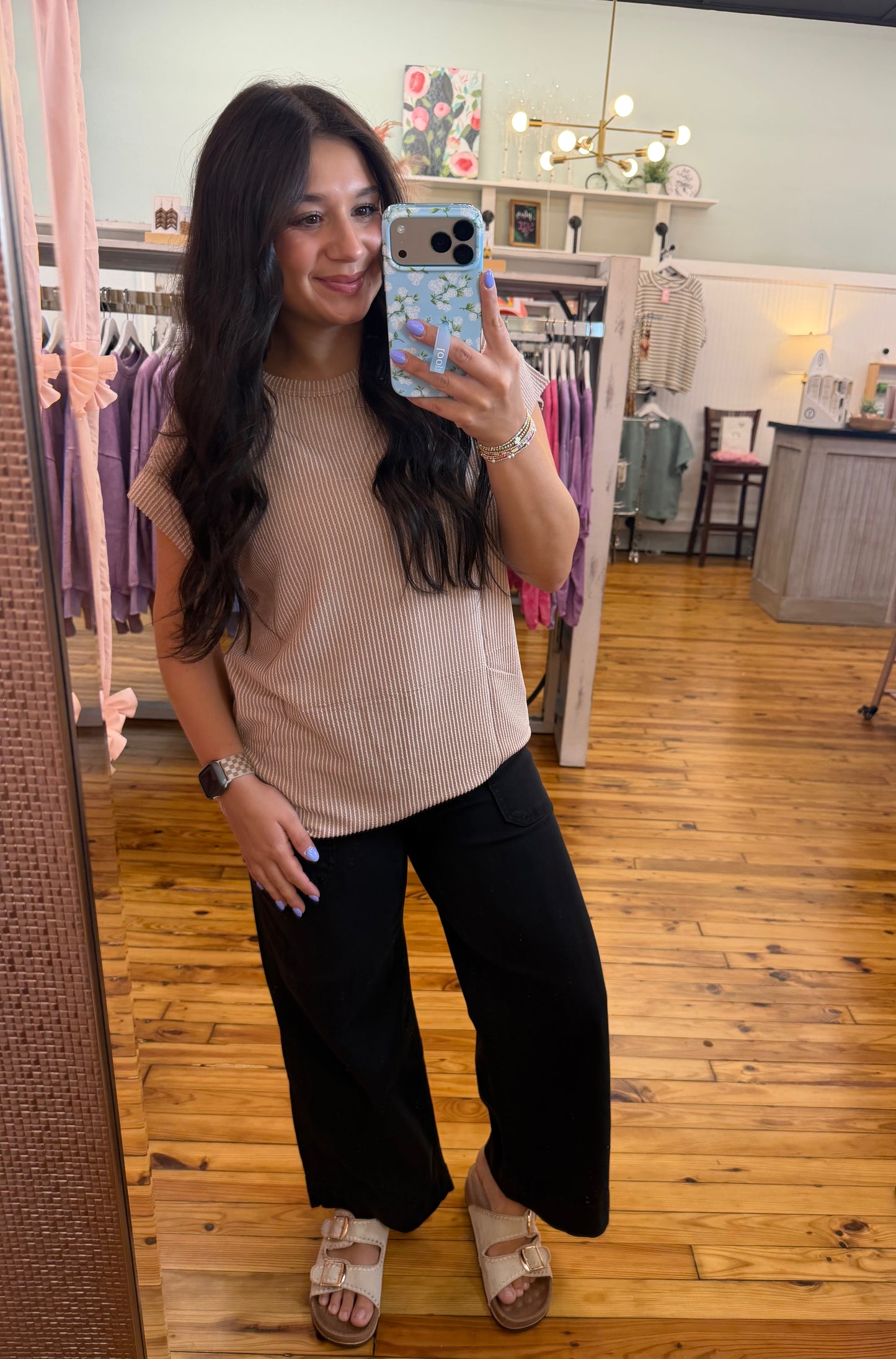 Khaki Twisted Rib Top
