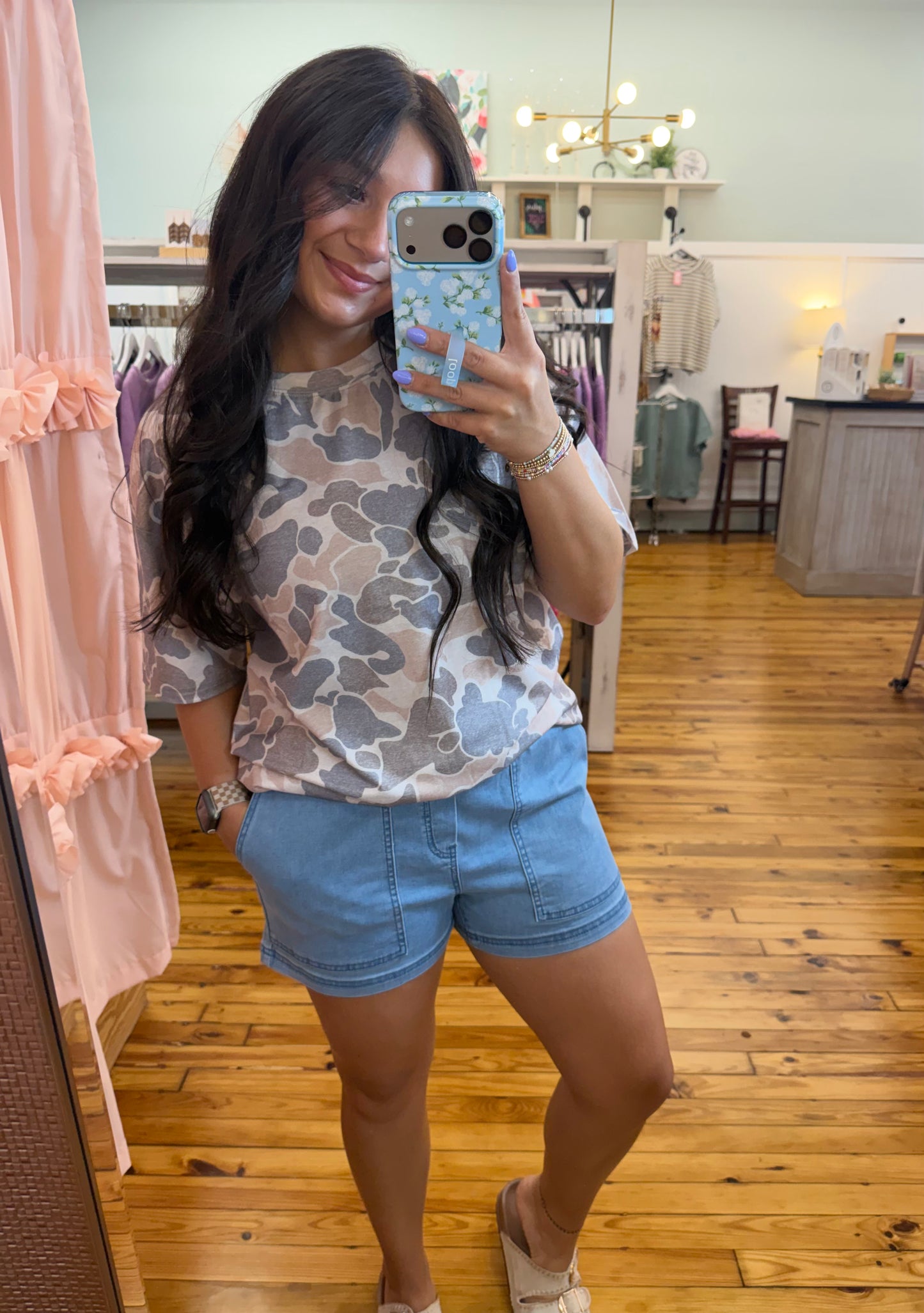 Beau Blue Drawstring Shorts