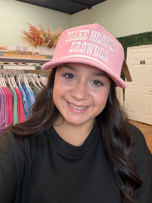 Make Heaven Crowded Corduroy Hat-Pink