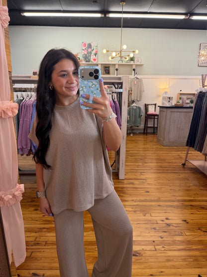Raised Rib Relaxed Top & Pants Set