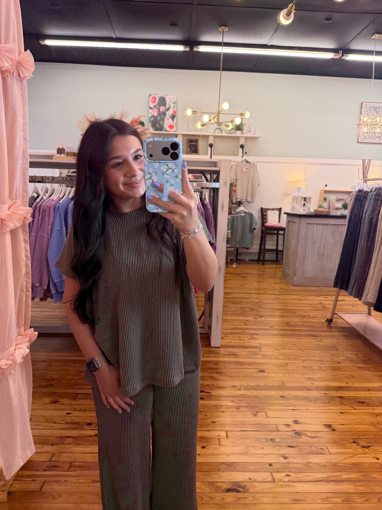 Raised Rib Relaxed Top & Pants Set